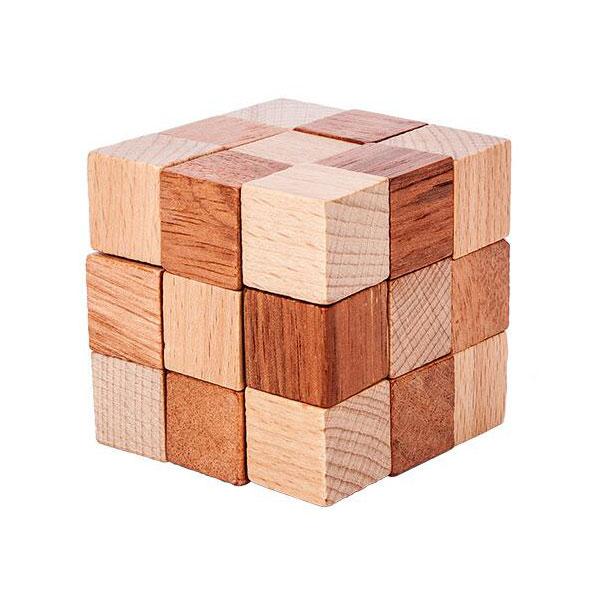 Casse-Tête Cube Serpent en Bois - Puzzle de Qualité