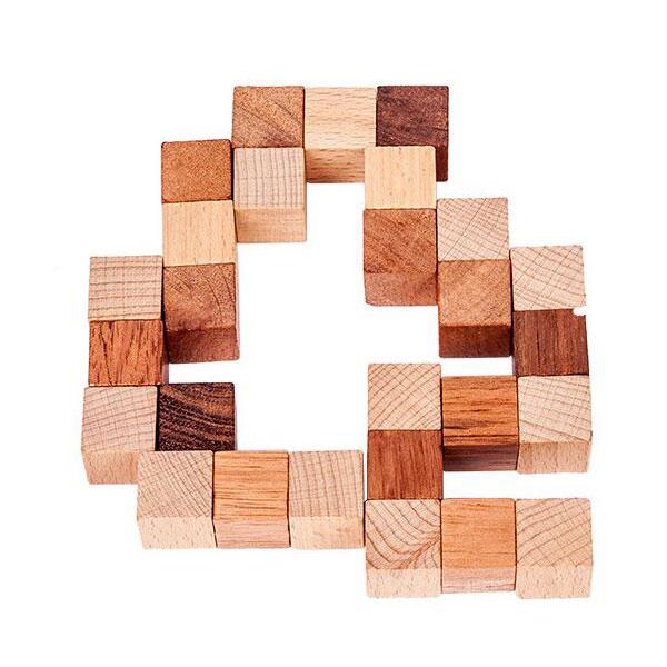 Casse-Tête Cube Serpent en Bois - Puzzle de Qualité